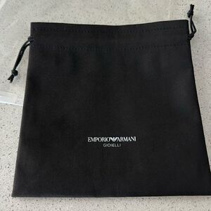 NWT Emporio Armani Gioielli Pouch Back 8x8 Drawstring Darkest Brown Bag